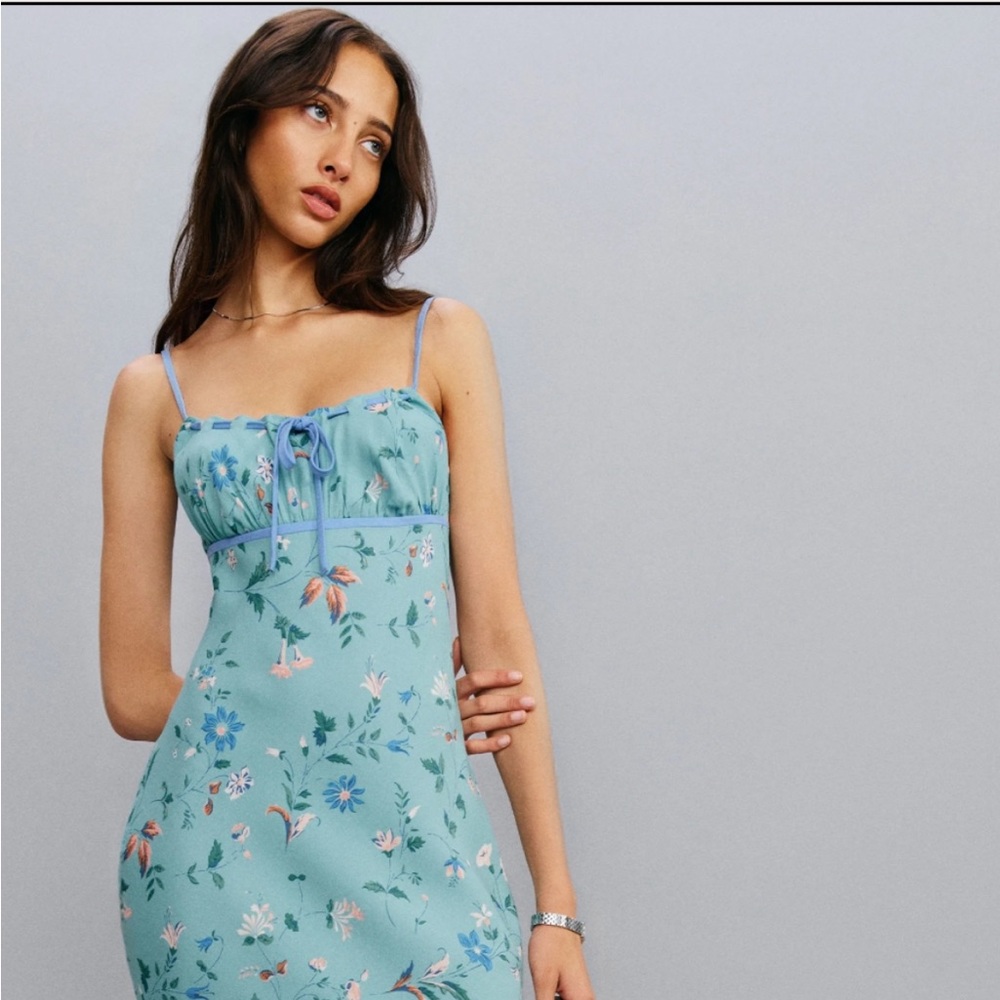 Reformation Camira Dress Blue - Size 8